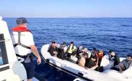 Didim’de 15 düzensiz göçmen kurtarıldı, 1 göçmen kaçakçısı yakalandı