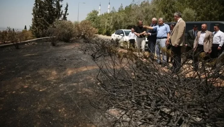 ADÜ Rektörü Prof. Dr. Kent, yangında hasar gören alanda inceleme yaptı