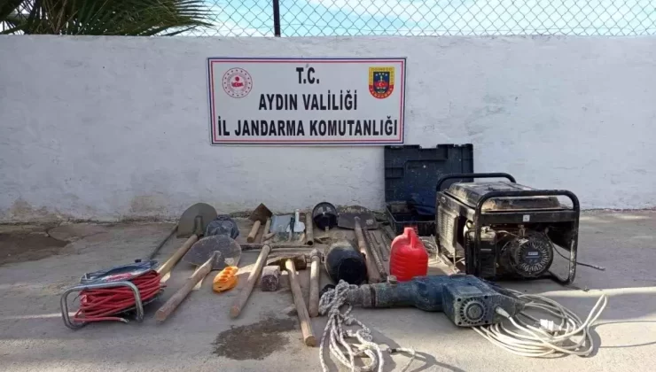 Didim’de izinsiz kazı yapan 3 şüpheli yakalandı